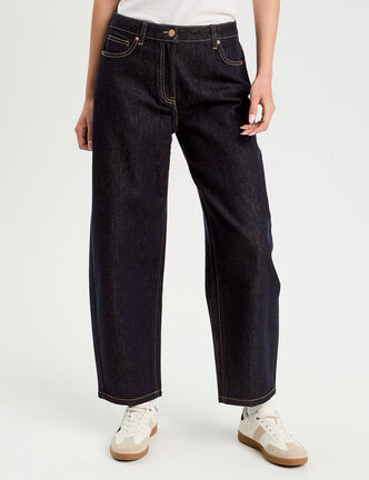 Jeans barrel 7/8ème denim brut femme