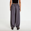 Pantalon city taille basse effet boule gris fonc&eacute; femme