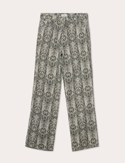 Pantalon large vert kaki femme