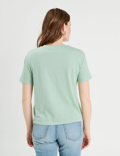 T-shirt manches courtes vert clair femme