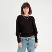 Pull manches chauves-souris noir femme