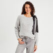 Pull avec noeud gris clair femme