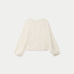 Blouse maille fantaisie ecru femme