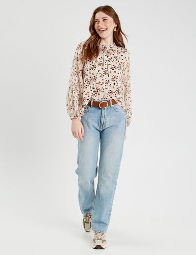 Blouse manches longues blanc femme