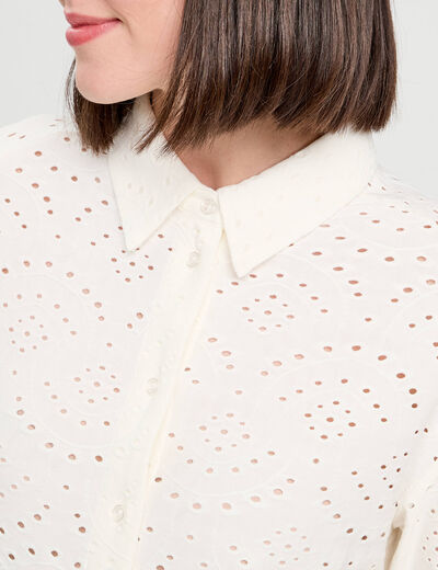 Blouse broderie anglaise blanc femme