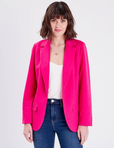 Veste esprit blazer droite rose fushia femme