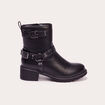 Bottines brides anneaux noir femme