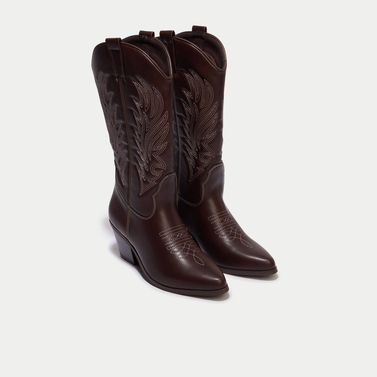 Bottes esprit western marron femme