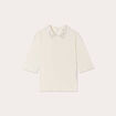 T-shirt col bijoux ecru femme