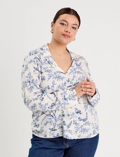 Chemise manches longues blanc femme