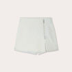Jupe-short trapèze en jean denim bleach femme