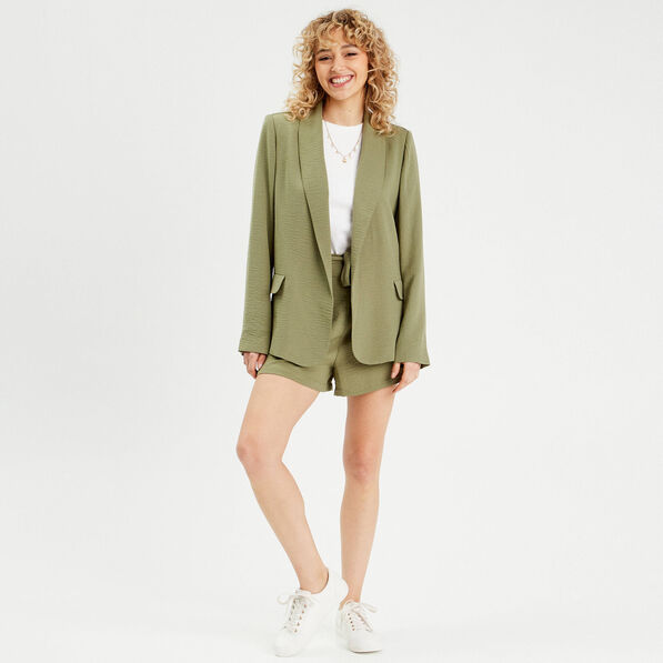 short droit taille haute vert kaki femme Short droit taille haute vert kaki femme