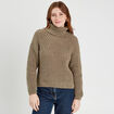 Pull avec col roulé vert kaki femme