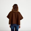 Poncho col am&eacute;ricain marron fonc&eacute; femme