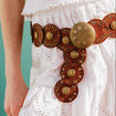 Ceinture large oeillets marron femme