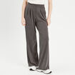 Pantalon city large fluide gris clair femme