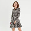 Robe chemise patineuse noir femme