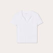 T-shirt manches courtes col polo blanc femme