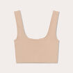 D&eacute;bardeur cropped c&ocirc;tel&eacute; beige femme