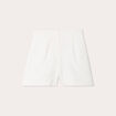 Short ajusté avec pinces ecru femme