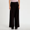 Pantalon large &agrave; pinces noir femme