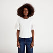 T-shirt broderie manches courtes ecru femme