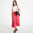 Jupe longue &eacute;vas&eacute;e satin rose framboise femme