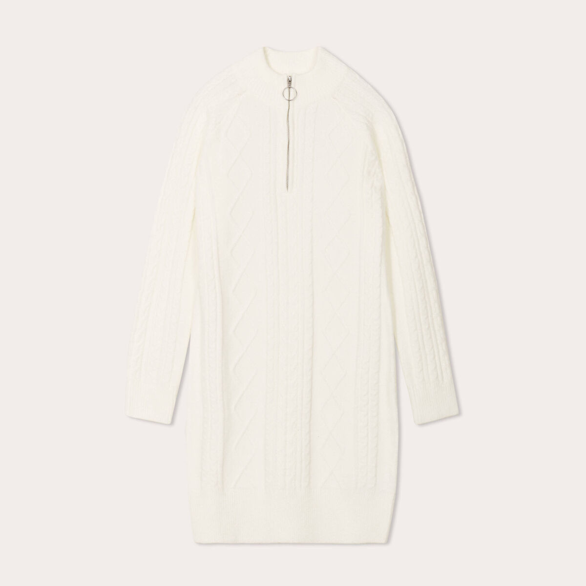 Robe pull droite camionneur ecru femme