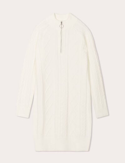 Robe pull droite camionneur ecru femme