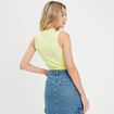 Débardeur court col montant jaune fluo femme