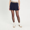 Jupe évasée plissée bleu marine femme
