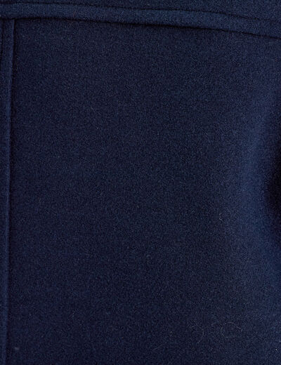 Caban court boutonné bleu marine femme