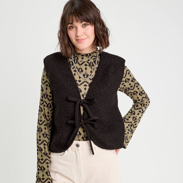 gilet sans manches polaire noir femme Gilet sans manches polaire noir femme