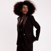 Veste col tailleur manches longues noir femme