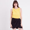 Débardeur aspect crochet jaune pastel femme