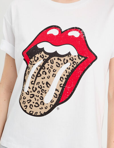 T-shirt The Rolling Stones blanc femme