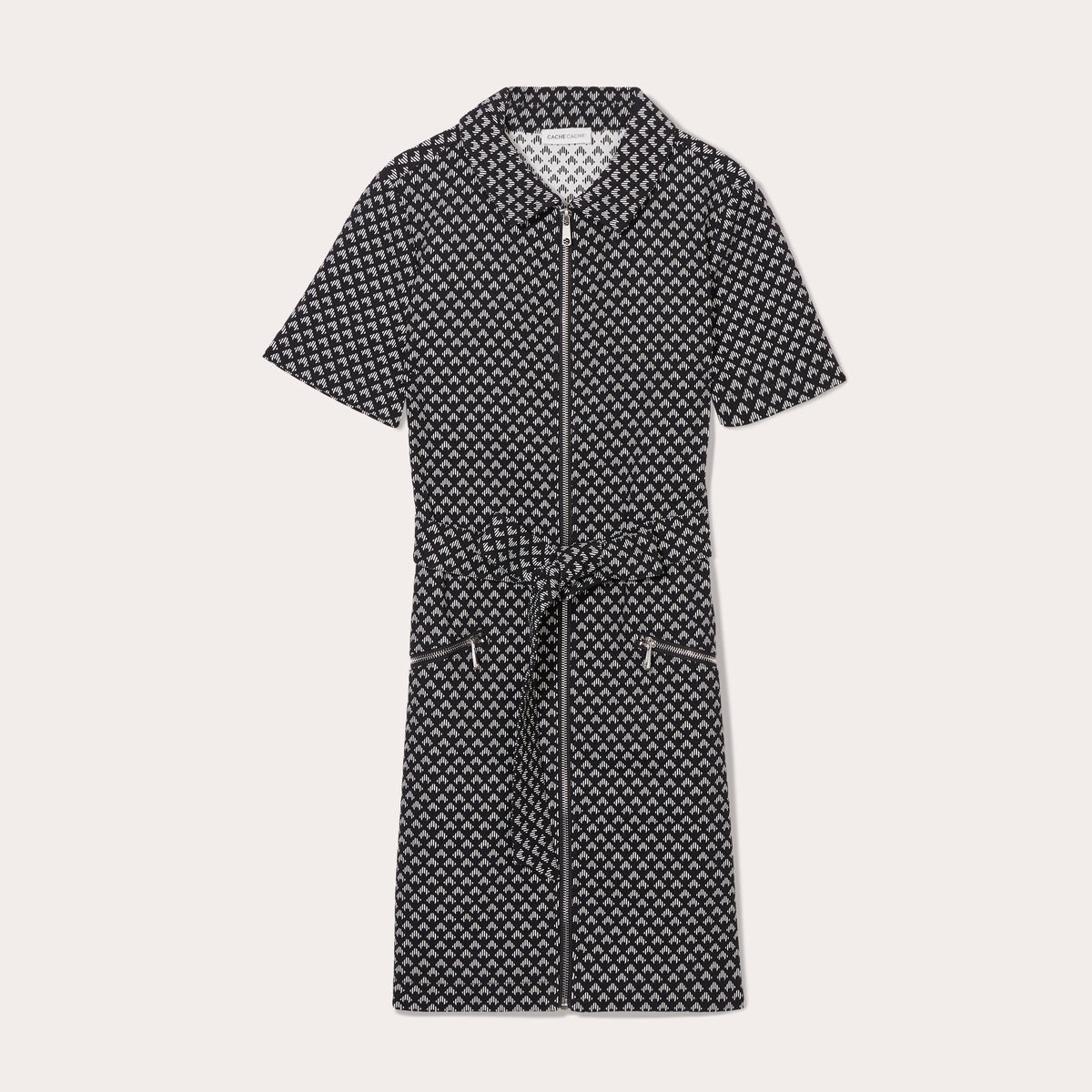Robe droite zippée noir femme