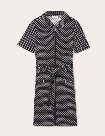 Robe droite zippée noir femme