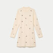 Robe pull droite manches longues sable femme