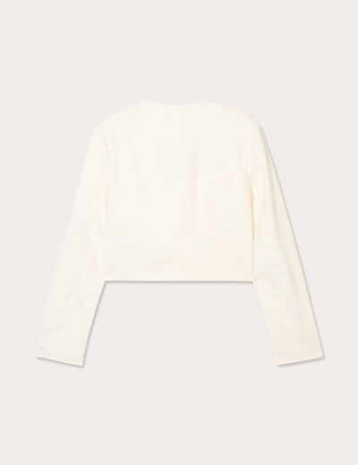 Veste blazer courte ecru femme