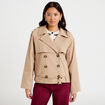 Trench droit manches longues beige femme