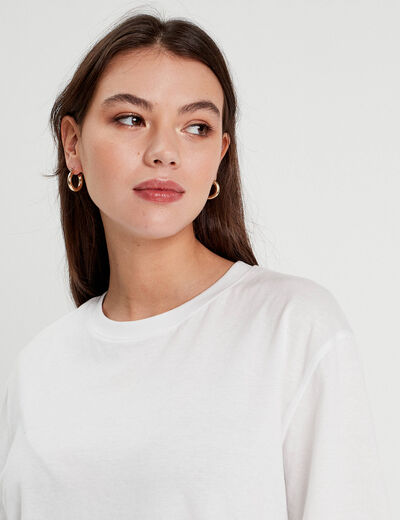 T-shirt manches courtes blanc femme