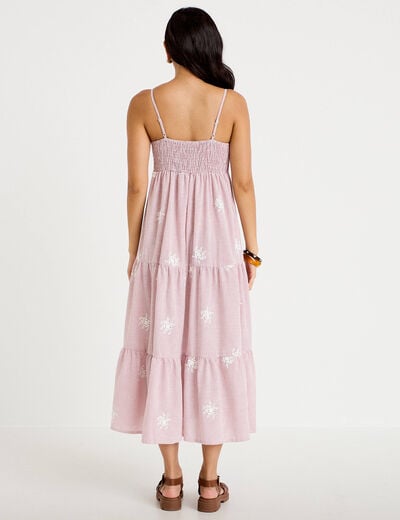 Robe longue &eacute;vas&eacute;e &agrave; fines bretelles rouge femme