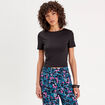 T-shirt effet seconde peau noir femme