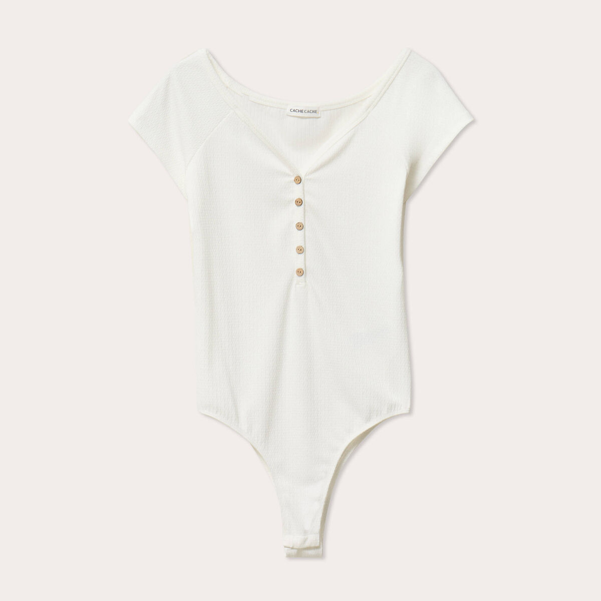 Body manches courtes ecru femme