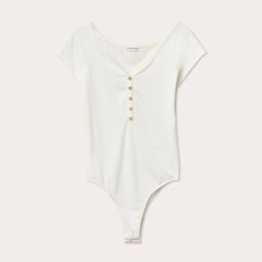 Body manches courtes ecru femme