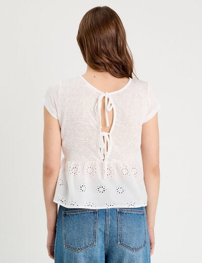 T-shirt manches courtes blanc femme