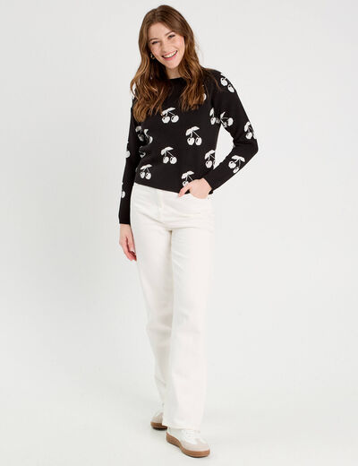 Pull manches longues noir femme