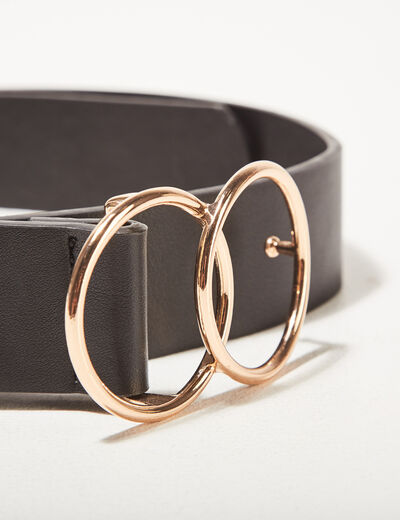 Ceinture avec boucle noir femme