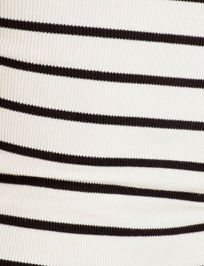Bandeau tricot cropped ecru femme